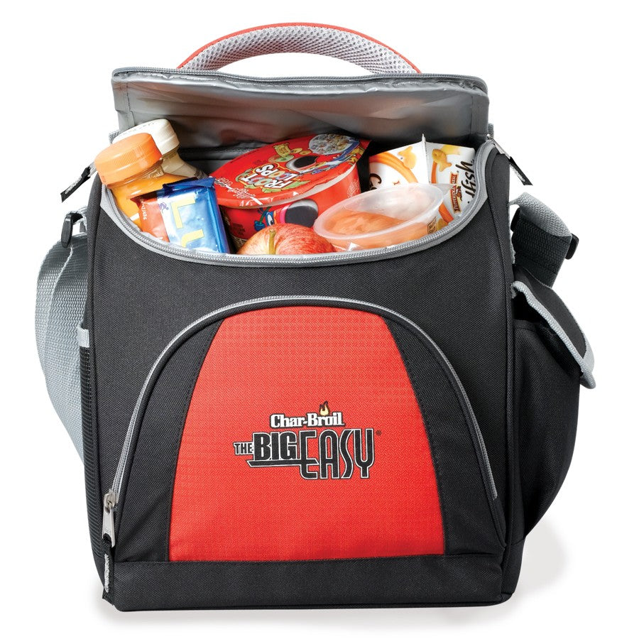 Red and black 12 can capacity insulated cooler bag USA