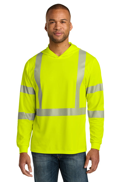 CornerStone® ANSI 107 Class 3 Long Sleeve Segmented Tape Hooded Tee