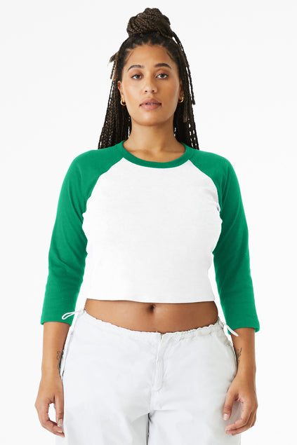 BELLA+CANVAS® Women’s Micro Rib 3/4 Raglan Baby Tee