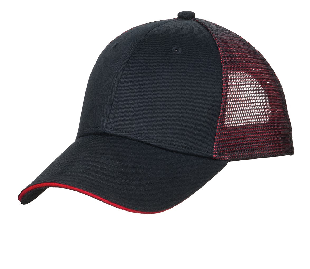 Port Authority® Double Mesh Snapback Sandwich Bill Cap