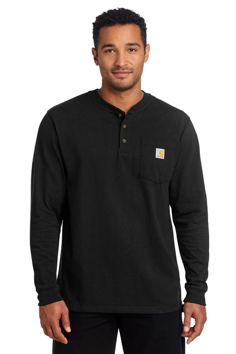 Black Long Sleeve Henley T-Shirt