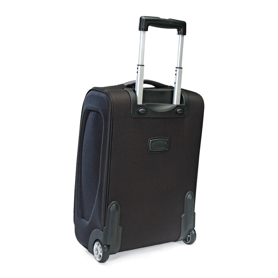 Black rolling / wheeled luggage with top handle for travel USA