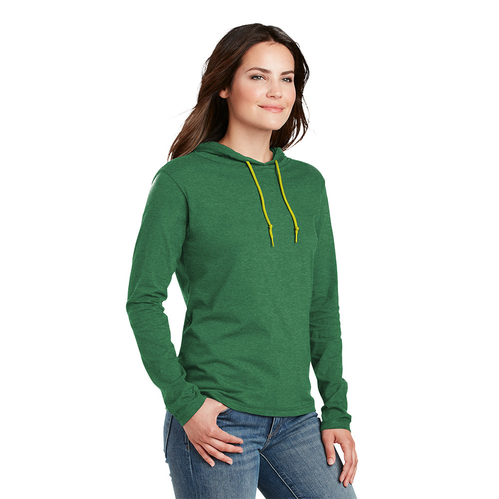 Anvil® Ladies 100% Combed Ring Spun Cotton Long Sleeve Hooded T-Shirt