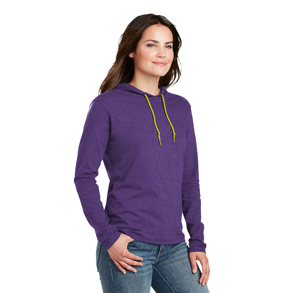 Anvil® Ladies 100% Combed Ring Spun Cotton Long Sleeve Hooded T-Shirt