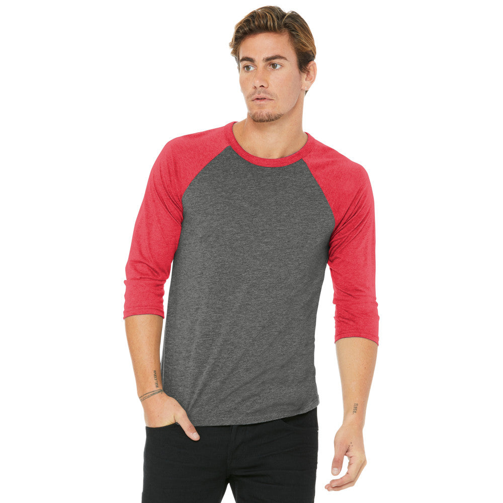 BELLA+CANVAS ® Unisex 3/4-Sleeve Baseball Tee