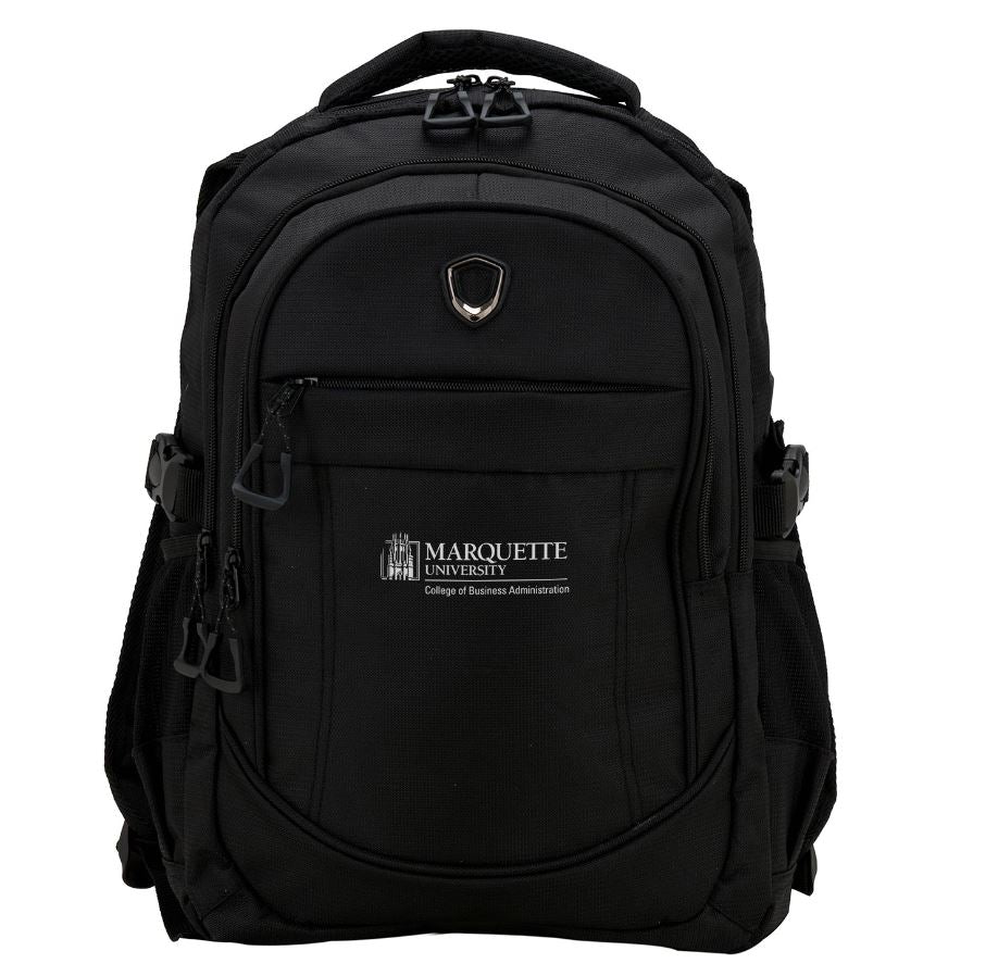 Black laptop backpack with USB charging port