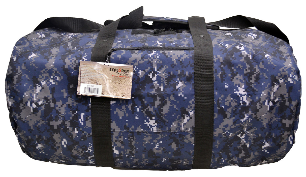 Tactical Round Navy Digital Duffel Bag