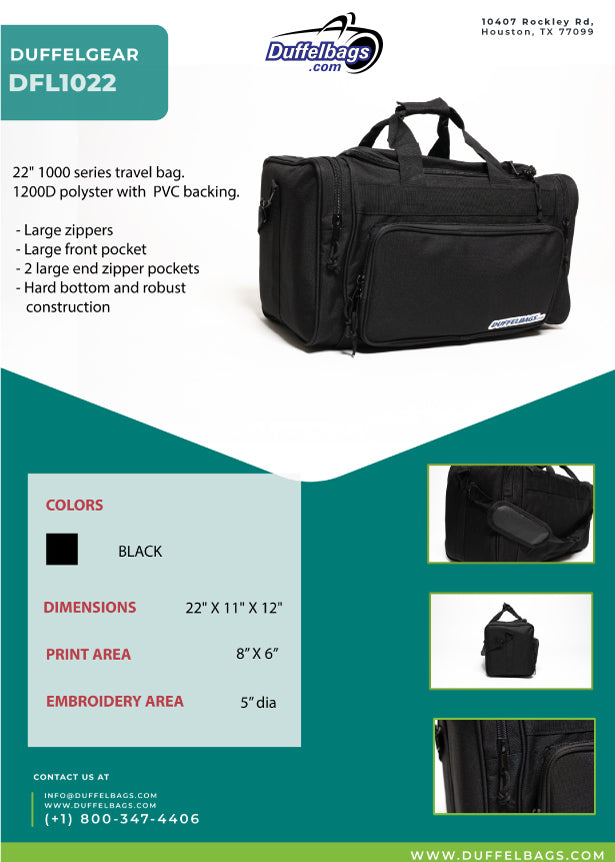 22" DuffelGear 1000 Series "TuffDuff" Duffel Bag