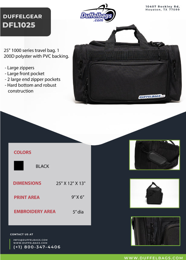25" DuffelGear 1000 Series "TuffDuff" Duffle Bag