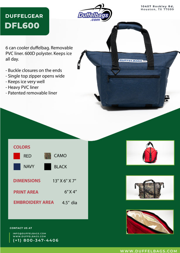 6 Pack DuffelGear Cooler Bag