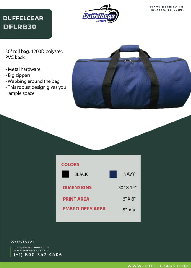 30" DuffelGear Large Roll Duffel Bag