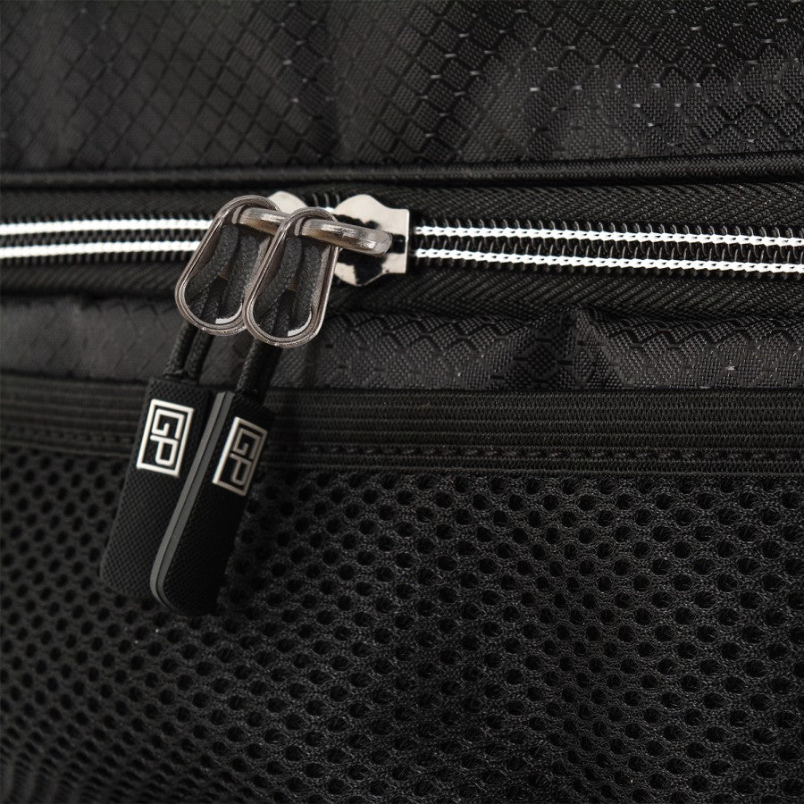 Black backpack cooler bag 24 can capacity with zipper closure