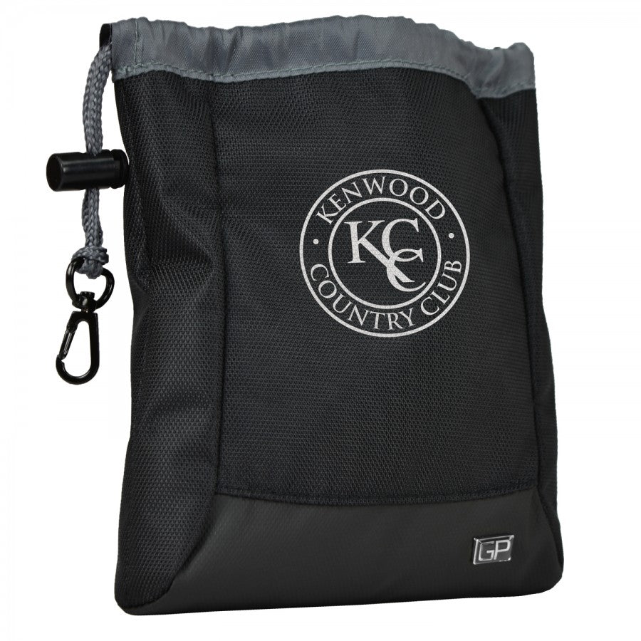 black toiletry bag/pouch for organization with draw string