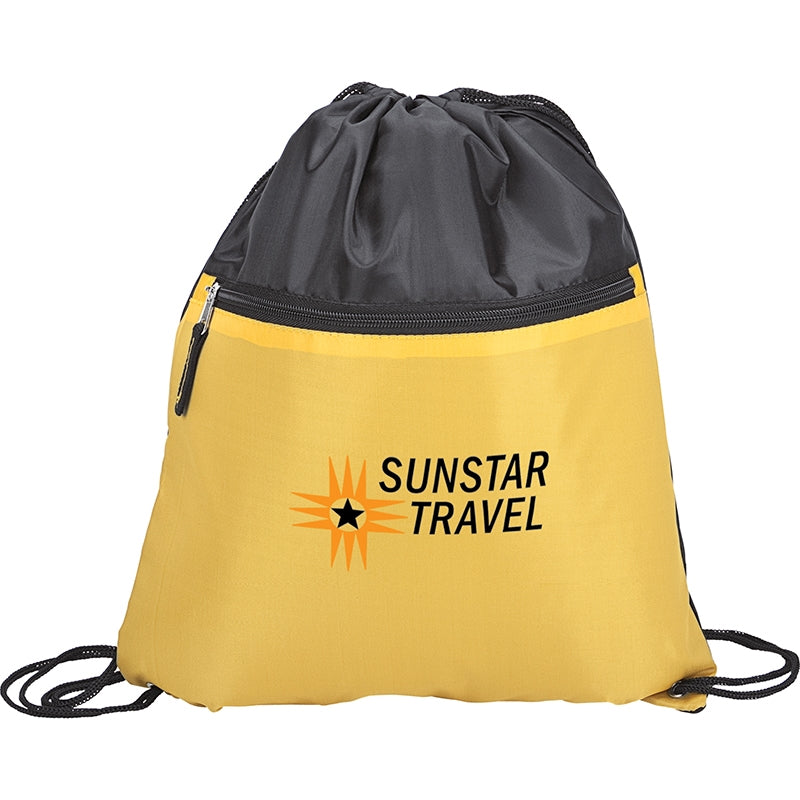 Drawstring Sports Bag With Zip Pocket