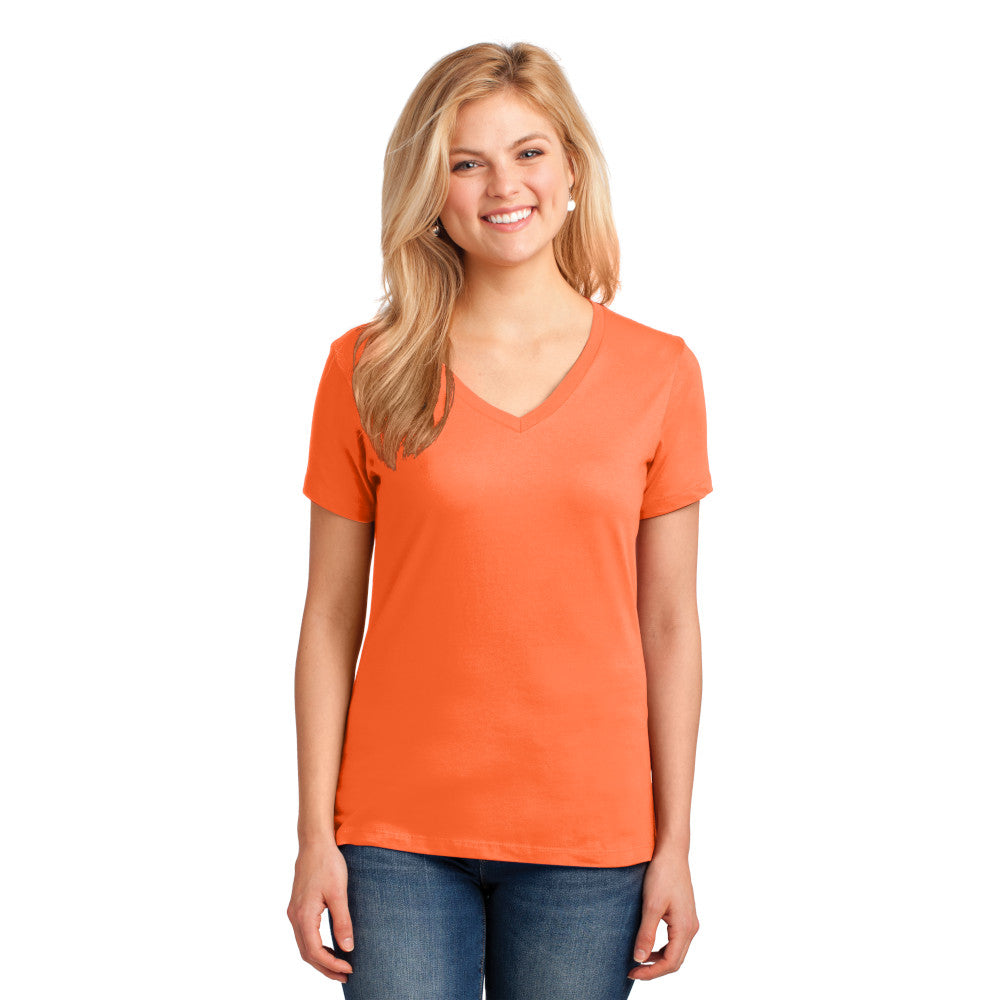 Port & Company® Ladies Core Cotton V-Neck Tee