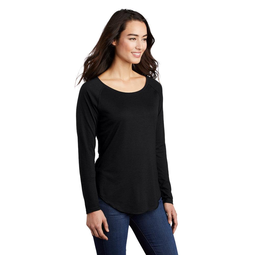 Sport-Tek ® Ladies PosiCharge ® Long Sleeve Tri-Blend Wicking Scoop Neck Raglan Tee