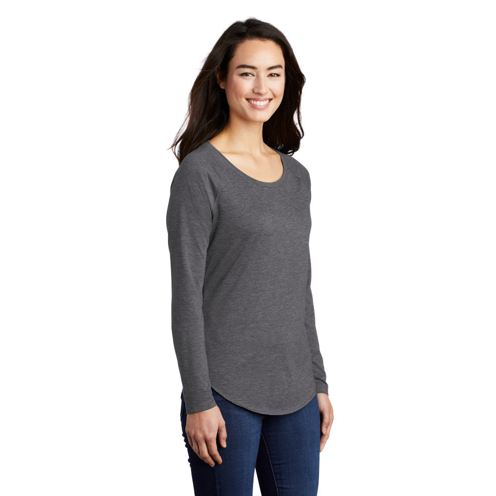 Sport-Tek ® Ladies PosiCharge ® Long Sleeve Tri-Blend Wicking Scoop Neck Raglan Tee