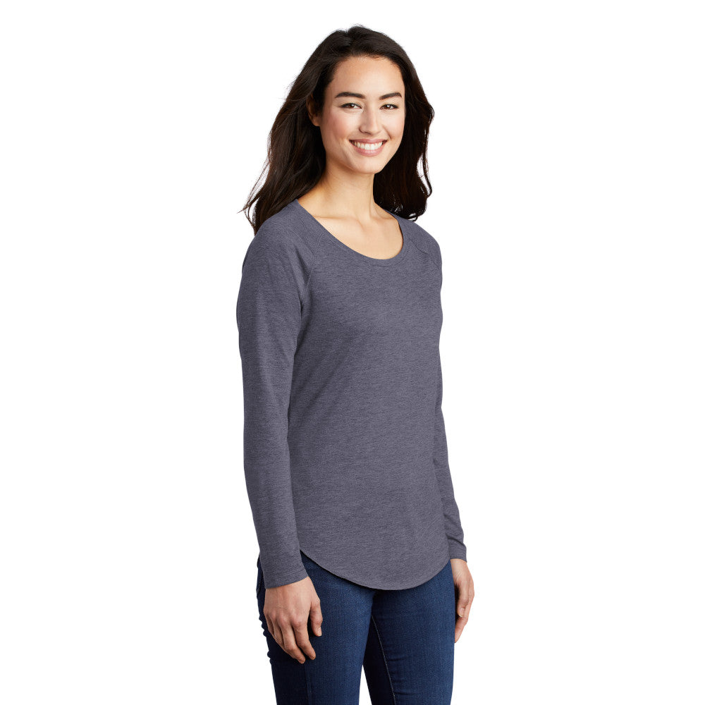 Sport-Tek ® Ladies PosiCharge ® Long Sleeve Tri-Blend Wicking Scoop Neck Raglan Tee
