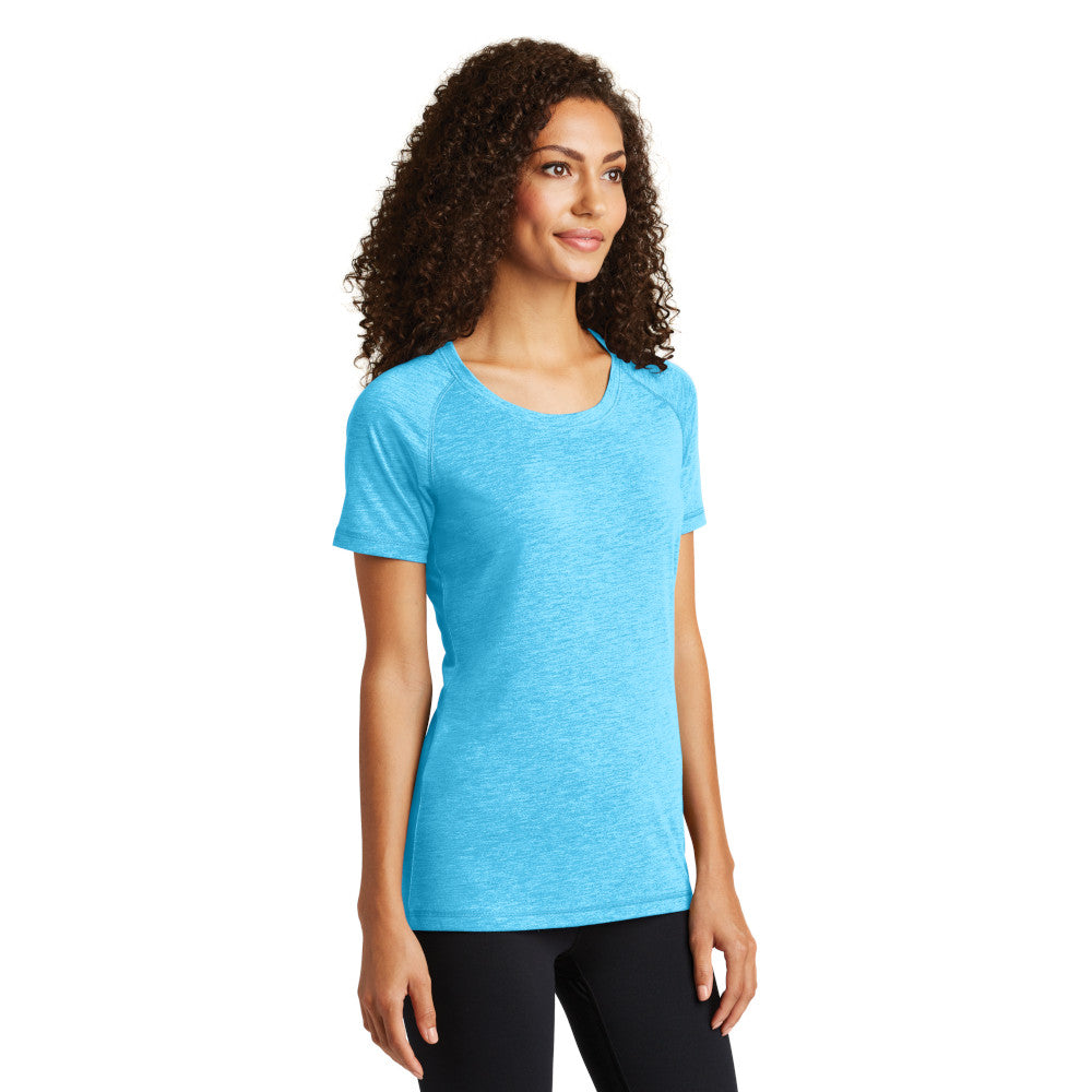 Sport-Tek® Ladies PosiCharge® Tri-Blend Wicking Scoop Neck Raglan Tee