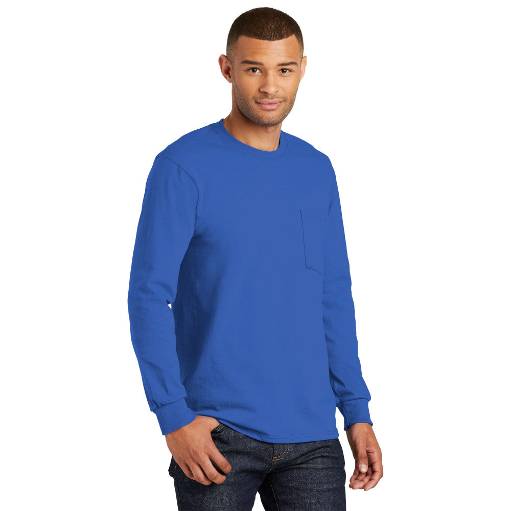 Port & Company® Tall Long Sleeve Essential Pocket Tee