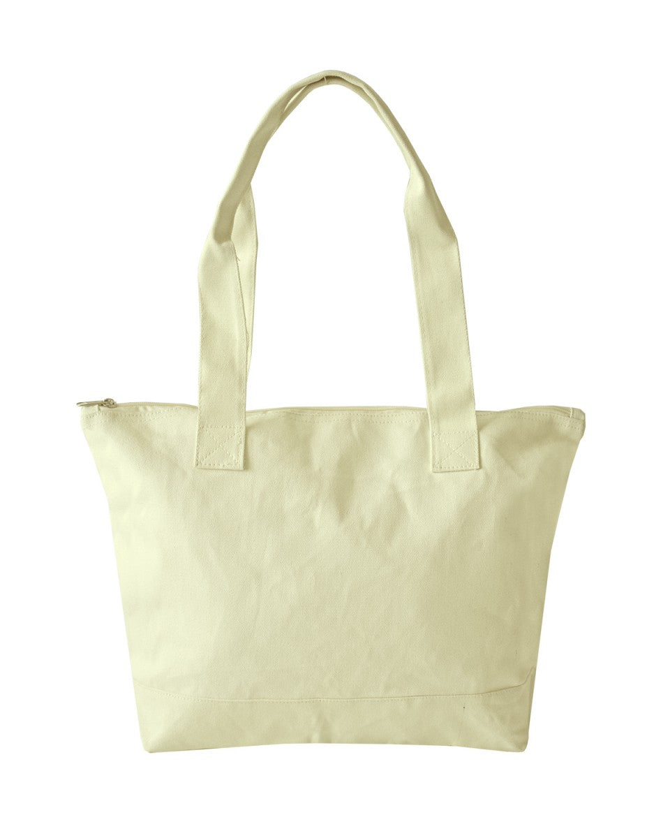 Cotton Canvas Zipper Tote