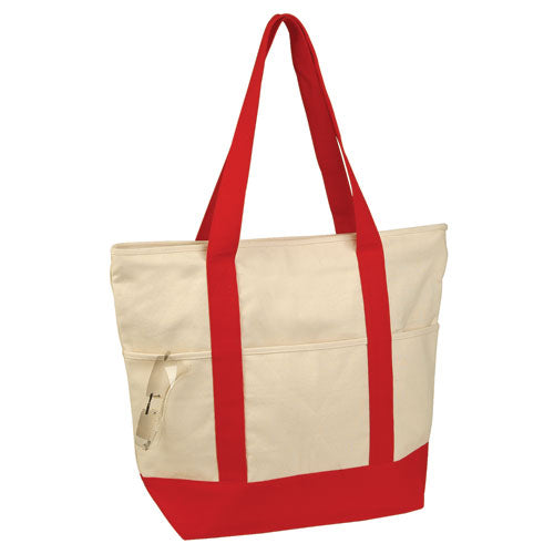 Deluxe Zippered Cotton Canvas Tote Bag