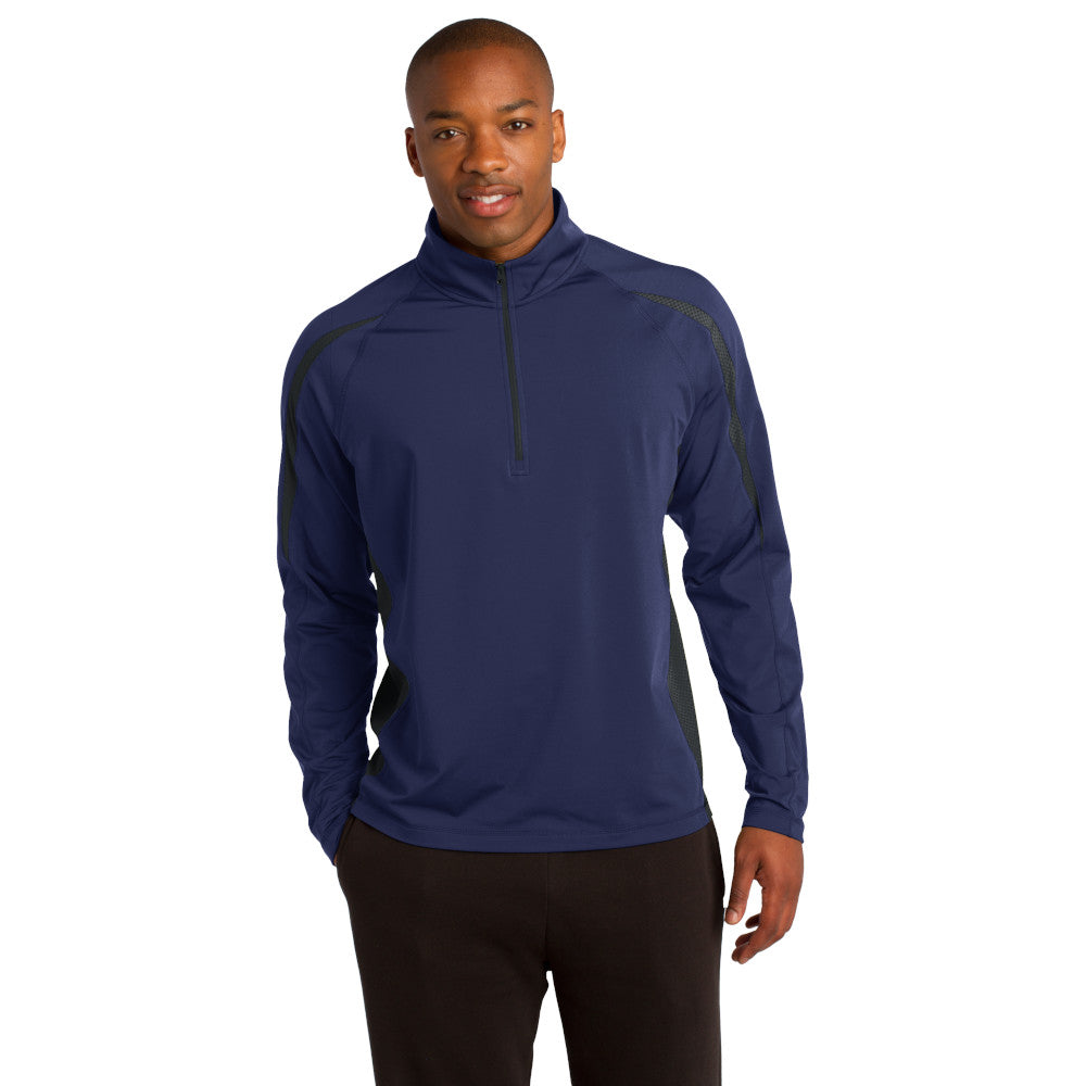 Sport-Tek® Sport-Wick® Stretch 1/2-Zip Colorblock Pullover