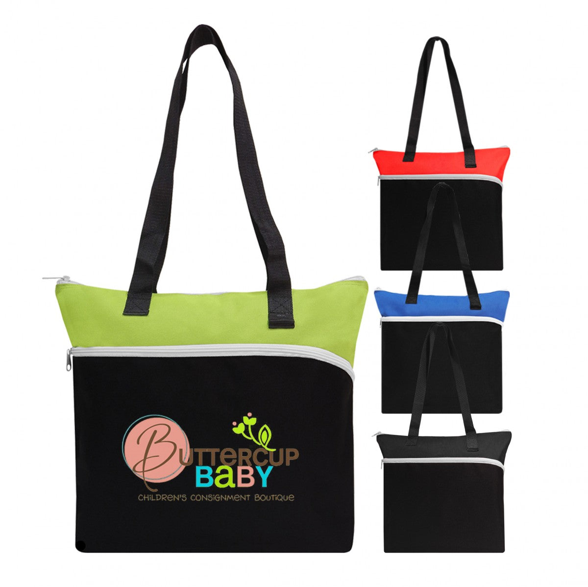 Large Front Zipper Tote