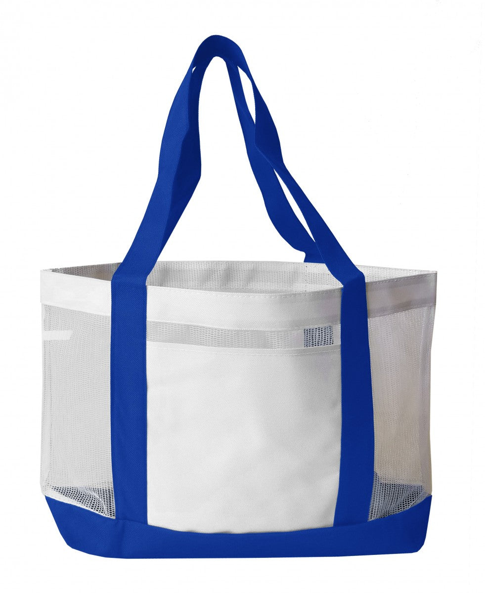 Color Trim Mesh Open Tote