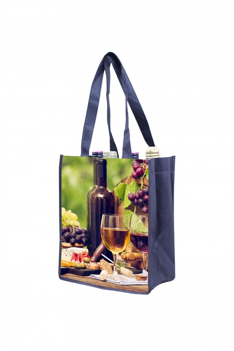 6 Bottles Wine Bag w/ Collapsable Bottle Pockets