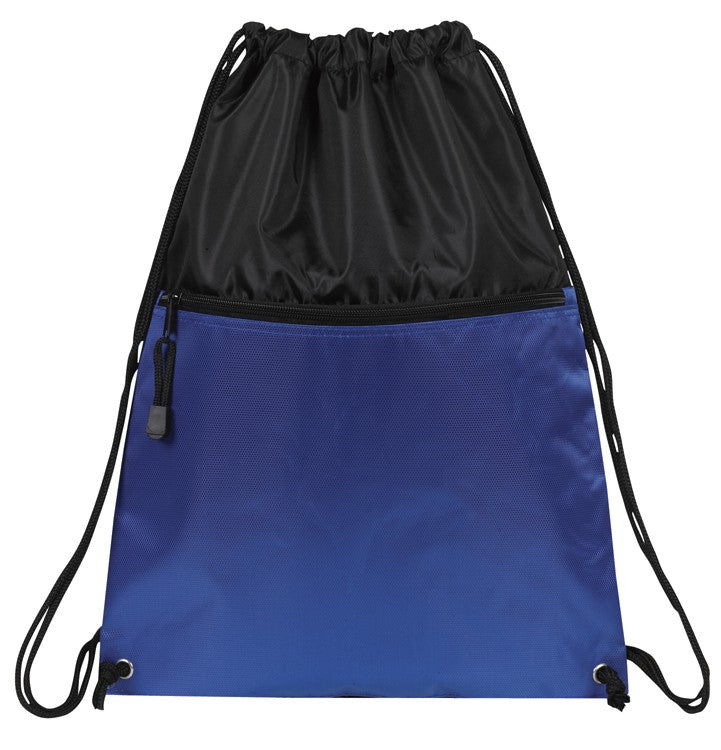 Drawcord Backpack w/ Zipper Pocket