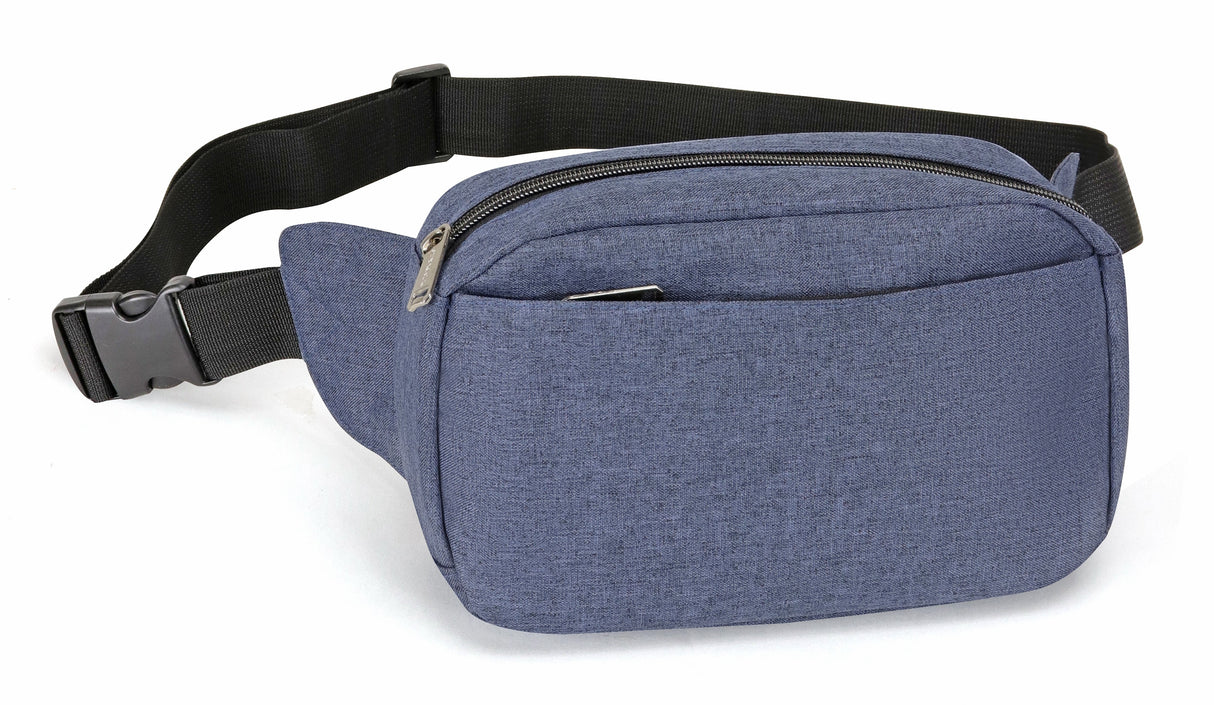 Heathered Three-Zippered Fanny Pack