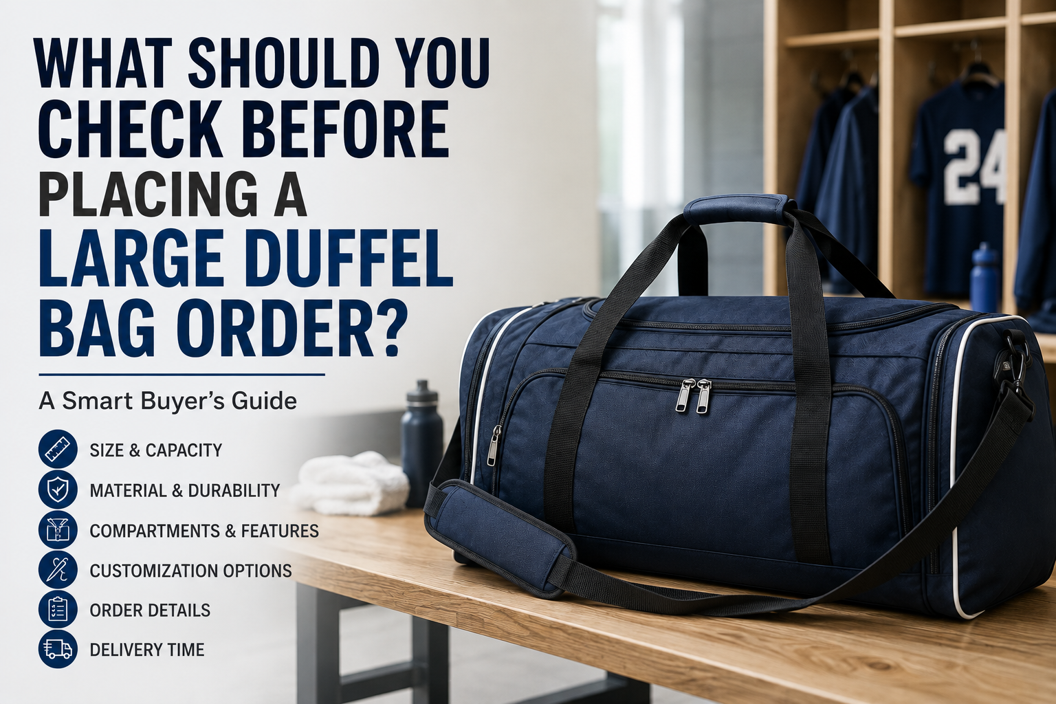 What Should You Check Before Placing a Large Duffel Bag Order?