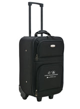 Black wheeled luggage carry on for travel