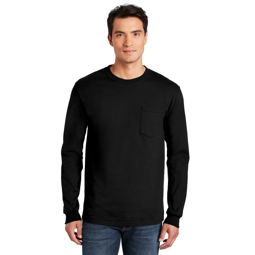 Gildan® - Ultra Cotton® 100% Cotton Long Sleeve T-Shirt with Pocket