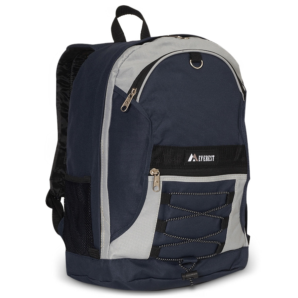 Two-Tone Backpack With Mesh Pockets