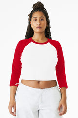 BELLA+CANVAS® Women’s Micro Rib 3/4 Raglan Baby Tee