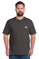 dark gray Short Sleeve Henley T-Shirt in usa