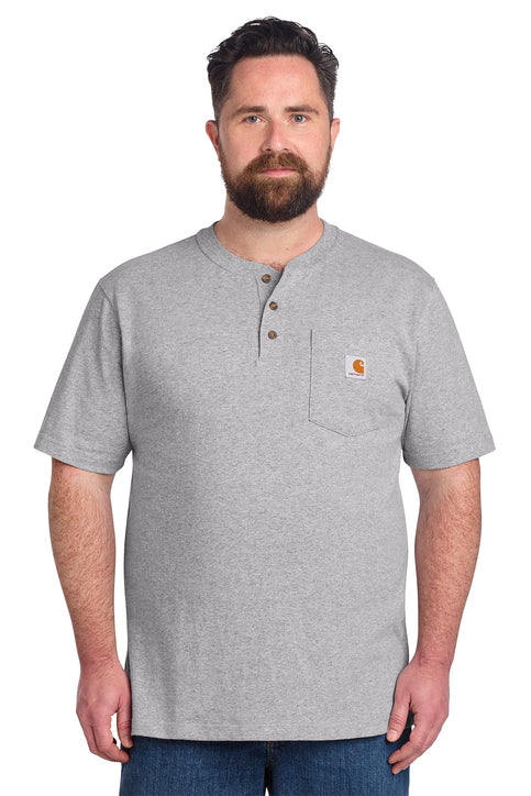 Gray Short Sleeve Henley T-Shirt