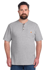 Gray Short Sleeve Henley T-Shirt