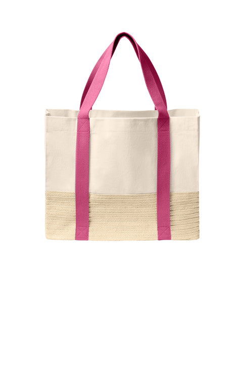 Cream White with red color strip shopping bag in usa