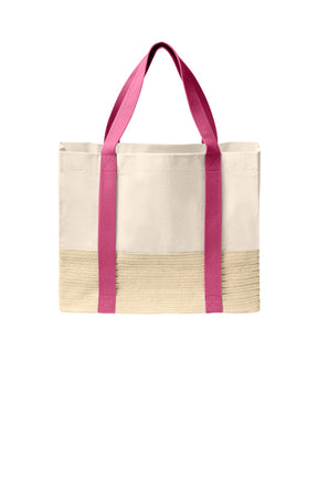 Cream White with red color strip shopping bag in usa