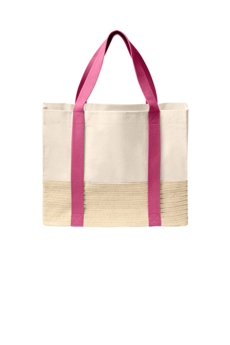 Cream White with red color strip shopping bag in usa