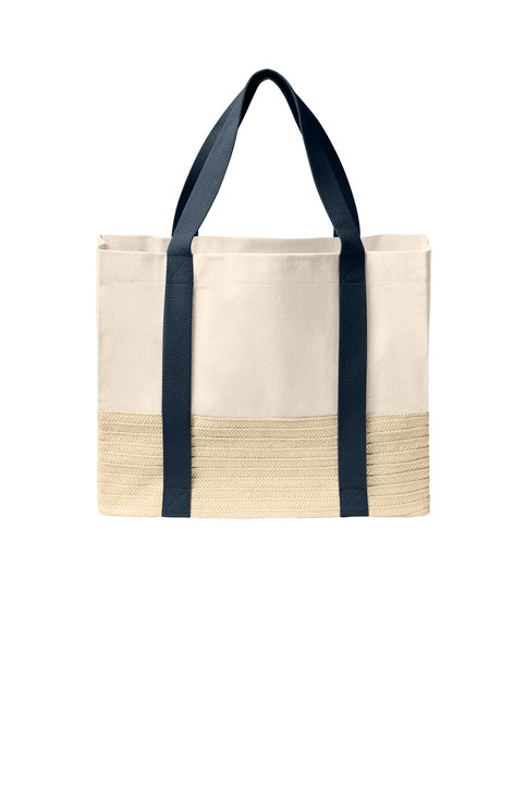 Cream white with black strip shopping bag USA