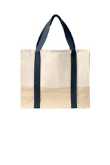 Cream white with black strip shopping bag USA