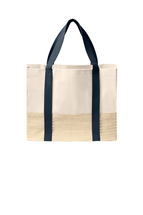 Cream white with black strip shopping bag USA