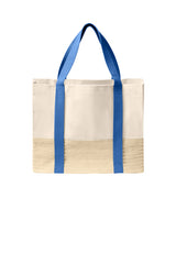 Cream white with blue strip shopping bag in USA