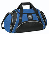 blue with black strip workout gym duffel bags
