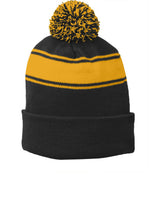 Sport-Tek® Stripe Pom Pom Beanie