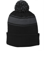 Sport-Tek® Stripe Pom Pom Beanie
